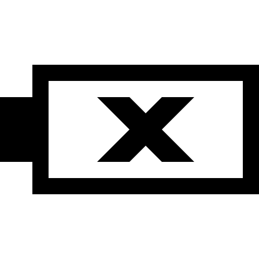 Battery empty interface symbol