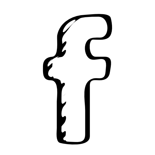 Facebook sketched social letter logo outline