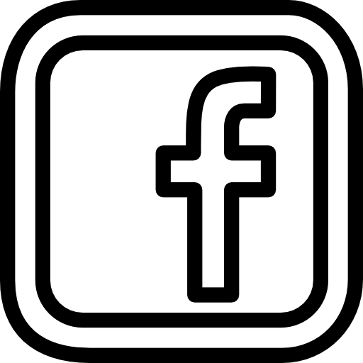 Facebook social letter logo outline inside double rounded square