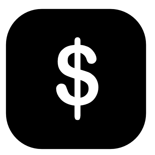 Cash symbol inside square