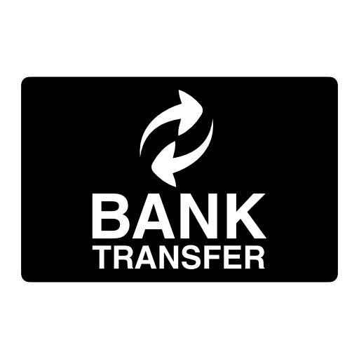 Bank transfer logo on black
