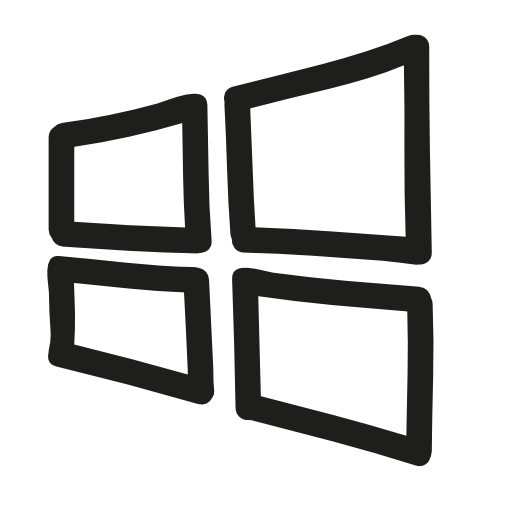 Windows hand drawn logo outline