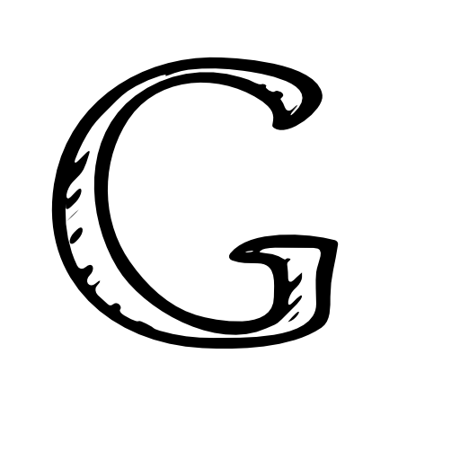 Google G sketched social letter outline symbol