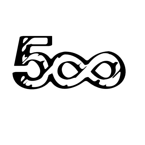 500 sketched social logo with infinite symbol