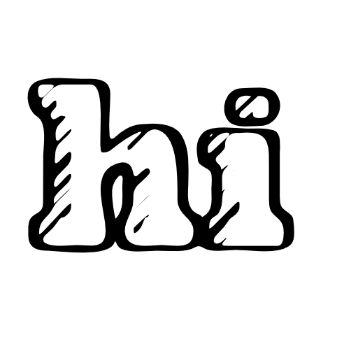 Hi sketched logo outline