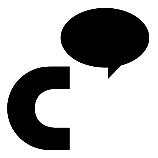 Cinch logo of letter C with an oval speech bubble