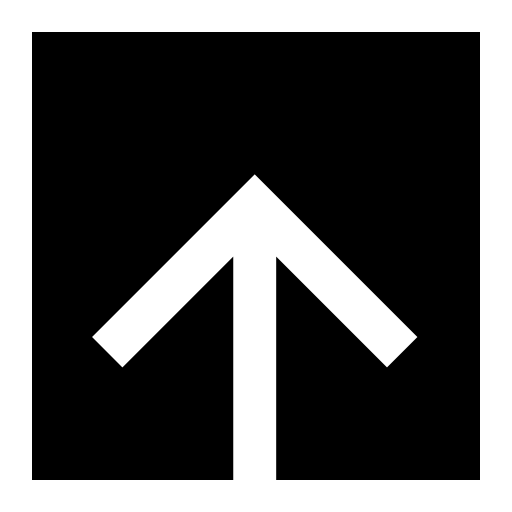 Arrow up inside a black square, IOS 7 interface symbol