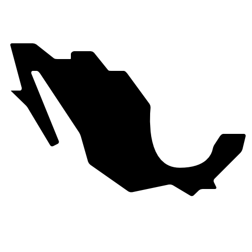 Mexican Republic map black shape
