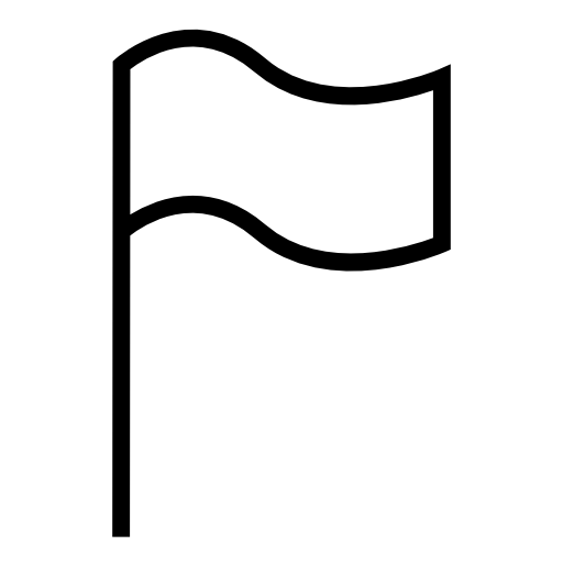 Flag white shape, IOS 7 interface symbol