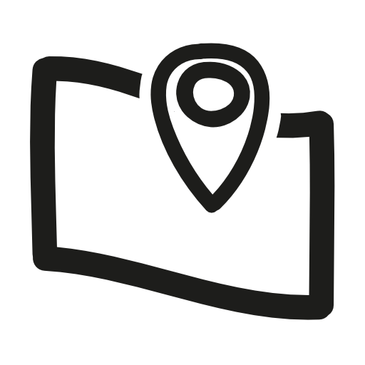 Map location hand drawn interface symbol