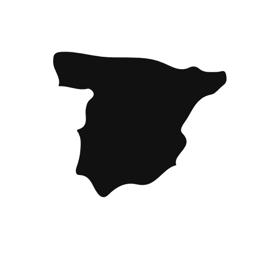 Spain country map black shape