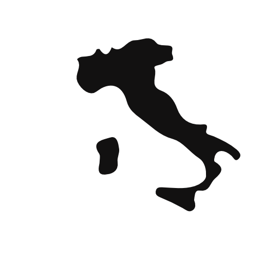 Italy black country map shape