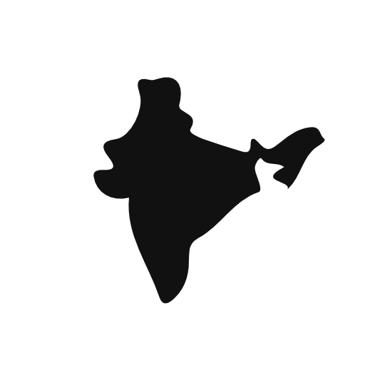 India country map black shape