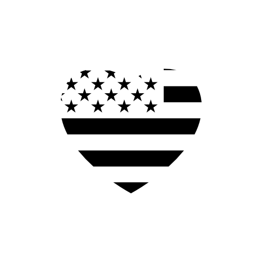 Heart flag of United States of America