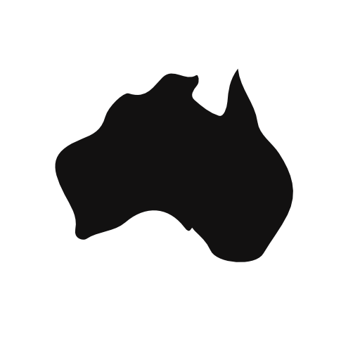 Australia black country map shape