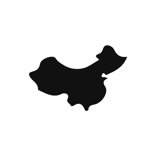 China country map black shape