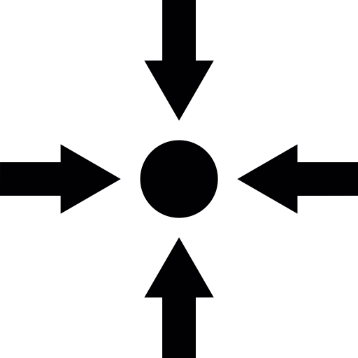 Four arrows directed to circle at the center