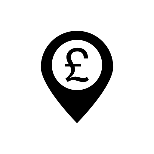 Pounds symbol in a place marker