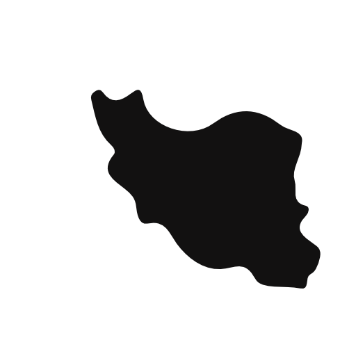 Iran black country map shape