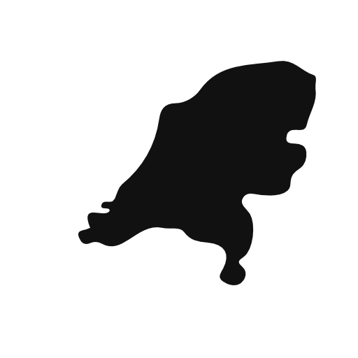 Netherlands country map black shape