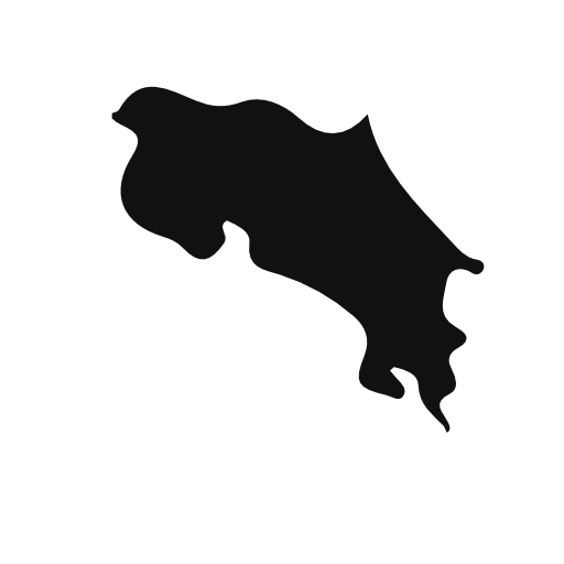 Costa Rica country map silhouette