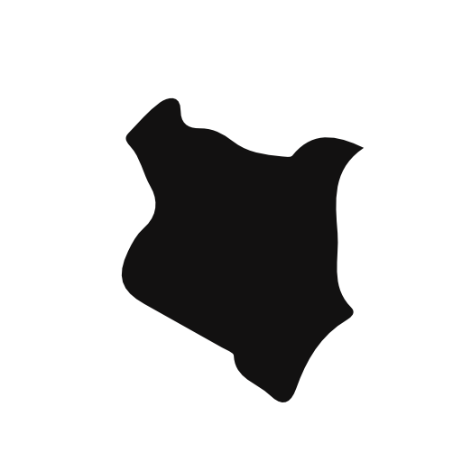 Kenya country map black shape