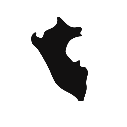 Peru country map black shape