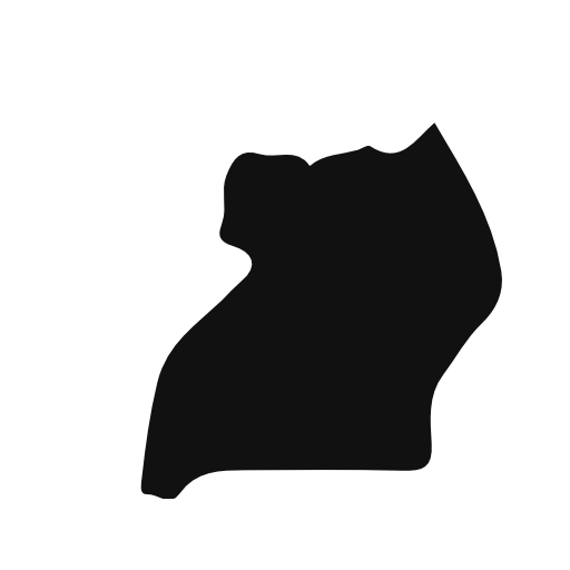Uganda country map black shape