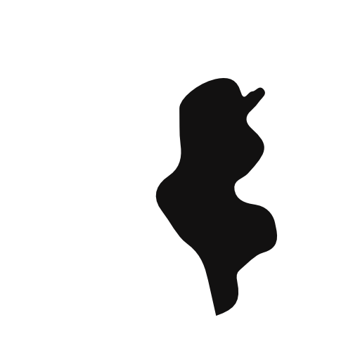 Tunisia country map silhouette