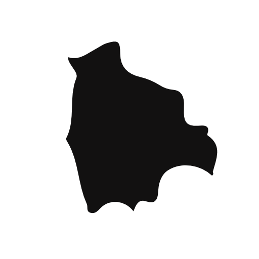 Bolivia black country map shape