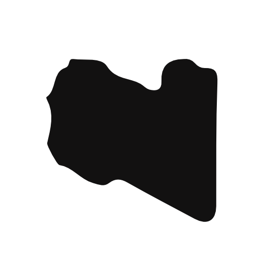 Libya country map black shape