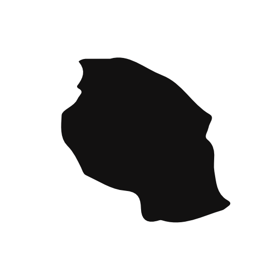 Tanzania country map black shape