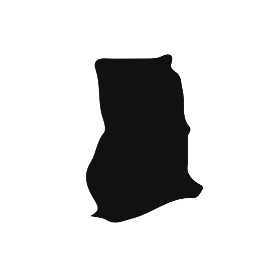 Ghana country map black shape