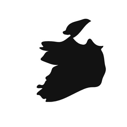 Ireland country map black shape