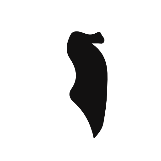 Bahrain country map black shape