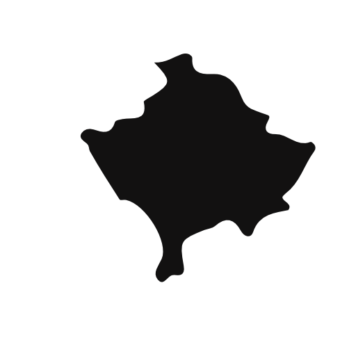 Kosovo country map black shape