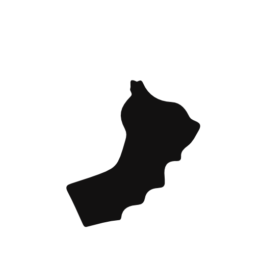 Oman country map black shape