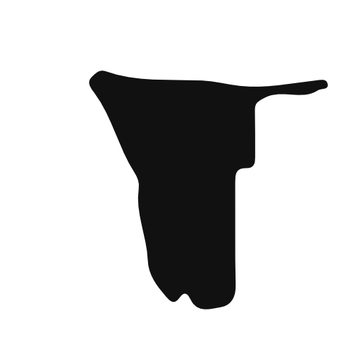 Namibia black country map shape