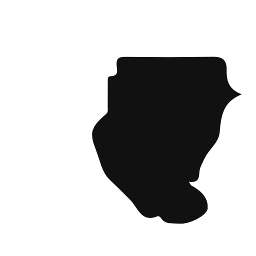 Sudan country map black shape