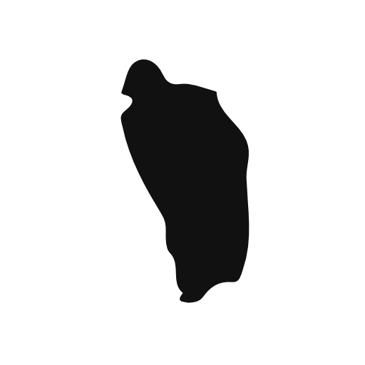 Dominica black country map shape