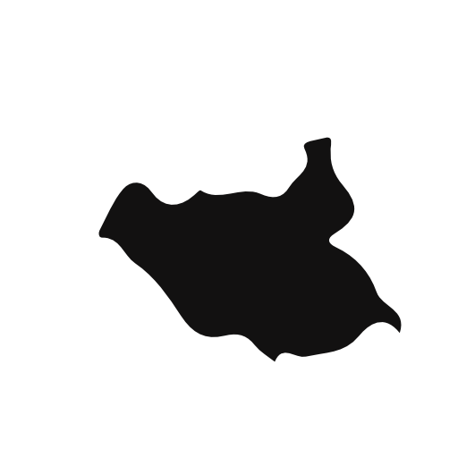 South Sudan country map silhouette