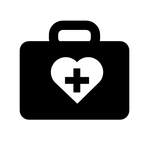 Medicine kit with first aid symbol