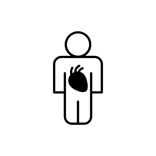Male outline with image of the heart