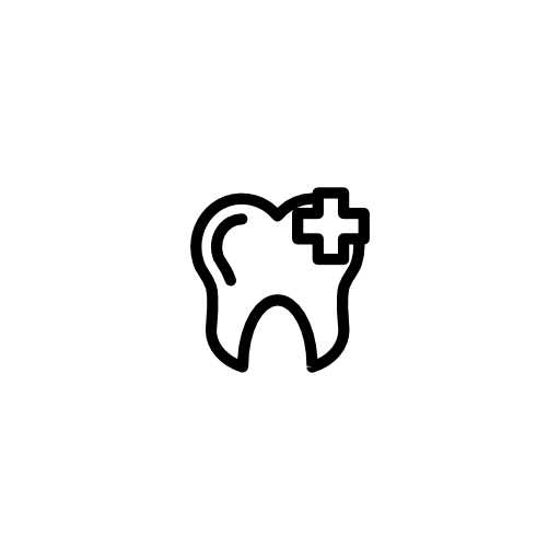 Tooth with a plus sign outlines