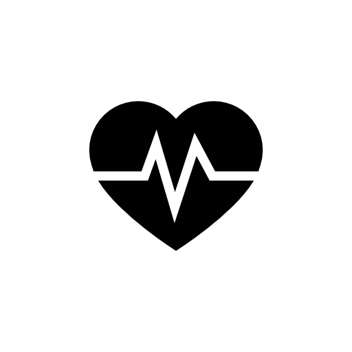Heart beats line graphic on a heart shape