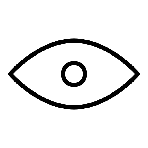Eye with white pupil outline