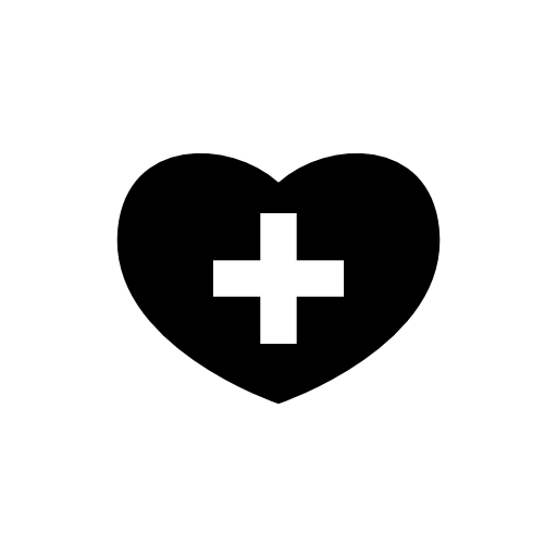 Medical heart with cross symbol