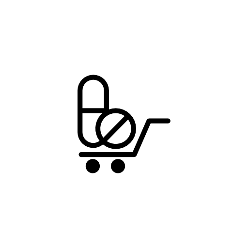 Pharmaceutical delivery symbol with drugs