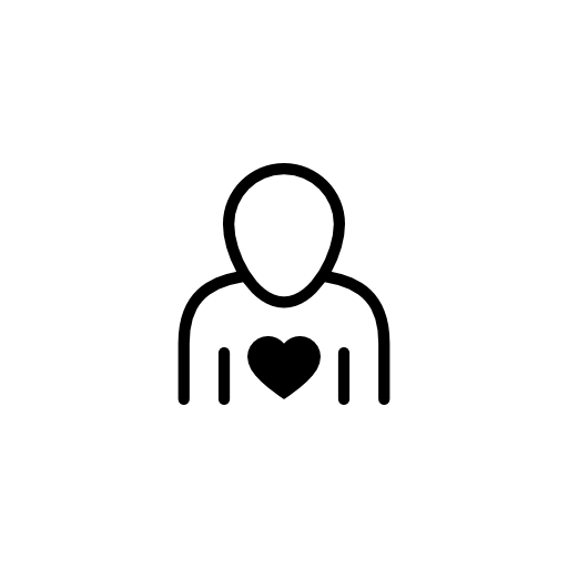 Human outline with heart