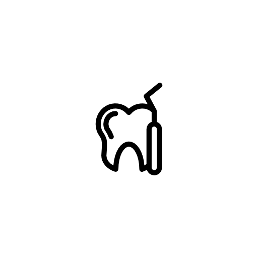Dentist tool and a tooth outline